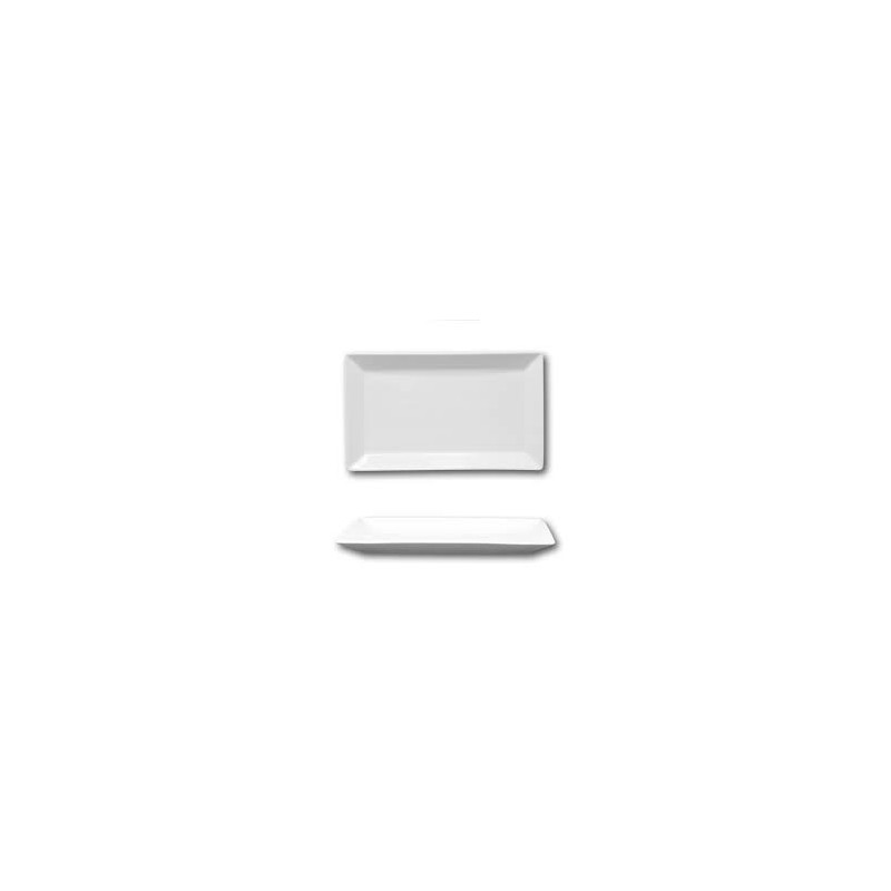 Assiette rectangulaire blanche 28x23 cm Evolution White