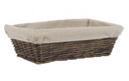 Rectangular Basket in Raw Wicker - 35x24x11 cm