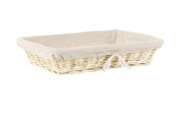 Rectangular Bread Basket in Wicker - 30x21x10 cm