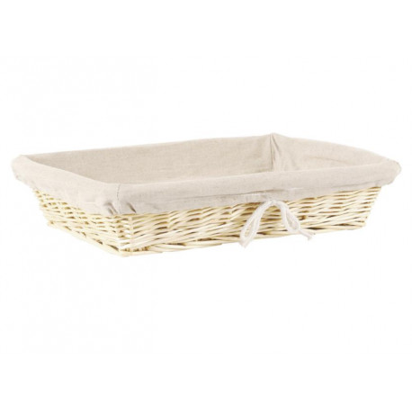 Rectangular Bread Basket in Wicker - 30x21x10 cm