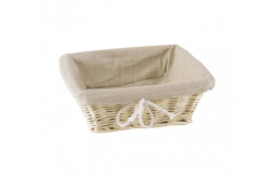 Square Bread Basket in Wicker - 24x24x10 cm