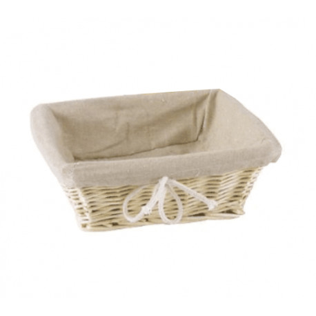 Square Bread Basket in Wicker - 24x24x10 cm