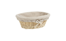 Oval Bread Basket in Wicker - 29x20x10 cm