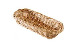 Long bread basket in wicker - 40x15 cm