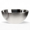 Salad bowl in stainless steel and porcelain