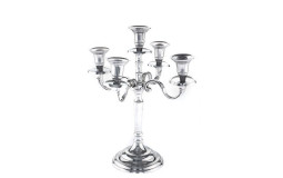 Silvery Metal candlestick - 5 branches - H40 cm