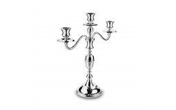 Silvery Metal candlestick - 3 branches - H40 cm