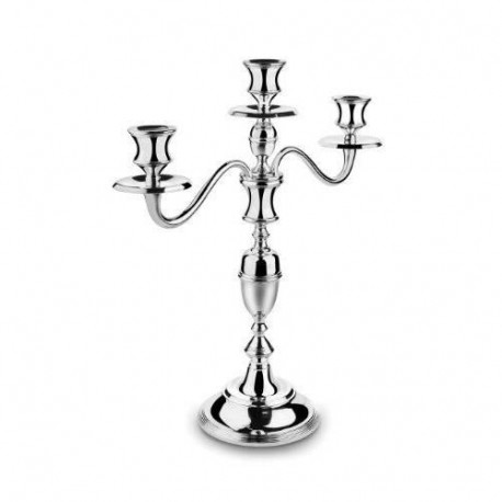 Silvery Metal candlestick - 3 branches - H40 cm