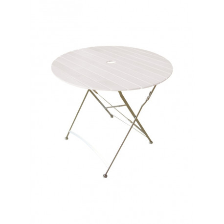 Square White Table with Slats  - Ø 80 cm