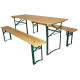 2 Bancs Banquet 200x25x46 avec Table 200x80x76