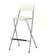 White Lacquered Metal High Chair - H100 cm - Seat 72 cm