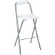 White Lacquered Metal High Chair - H100 cm - Seat 72 cm