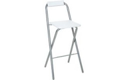 White Lacquered Metal High Chair - H100 cm - Seat 72 cm