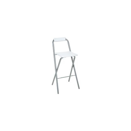 White Lacquered Metal High Chair - H100 cm - Seat 72 cm