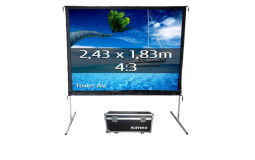 Ecran de projection valise 2,43 x 1,83 m, Format 4/3, projection frontale 